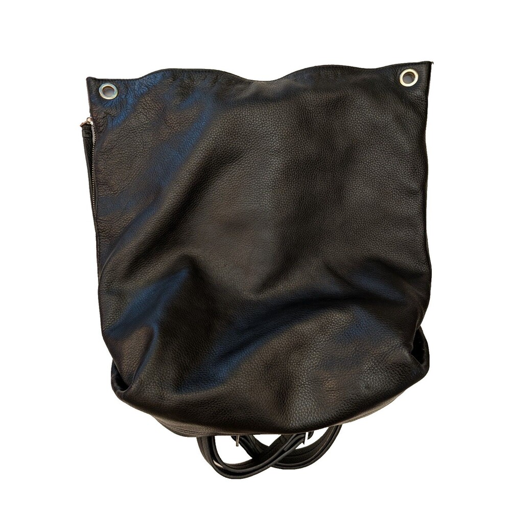 & Other Stories Leather Hobo Backpack Black Leather Large Convertible Bag Purse